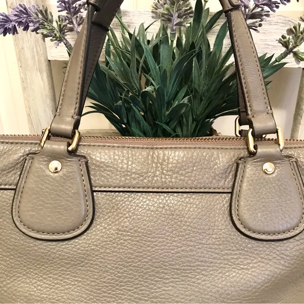 Coach Mickie Satchel Taupe Gray